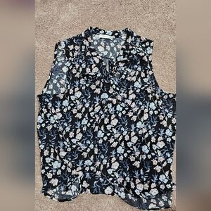 V-NECK SLEEVELESS TIE TOP Navy brand new XL